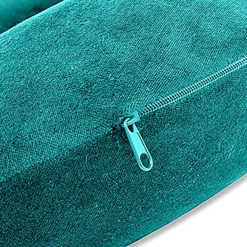 Memory Foam Moulded Pressure Relief Neck Cushion Comfort and Posture, Ideal for Travel Supports the Head, Neck and Chin when Sleeping use for Plane, Train or Car Journeys Travel Pillow In Teal — view 5