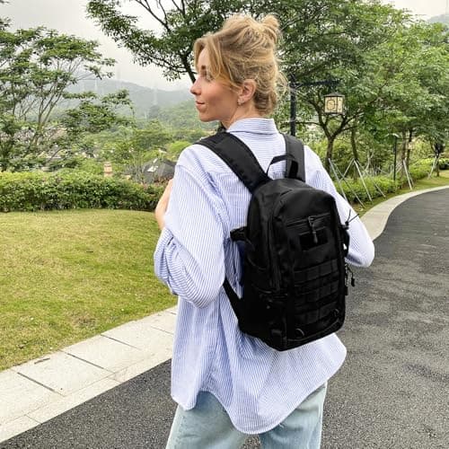 HUNTVP Small Backpack 10L 20L 30L, Tactical Military Molle Backpack Mini Rucksack, School Bag, Daypack Rucksacks for Men Women Boys Girls College, Travelling, Cycling, Hiking, Gym, Running, Outdoors — view 4