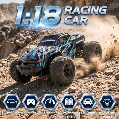 MOJINO Remote Control Cars 1:18, 22km/h High Speed RC Car Toy Truck — view 3