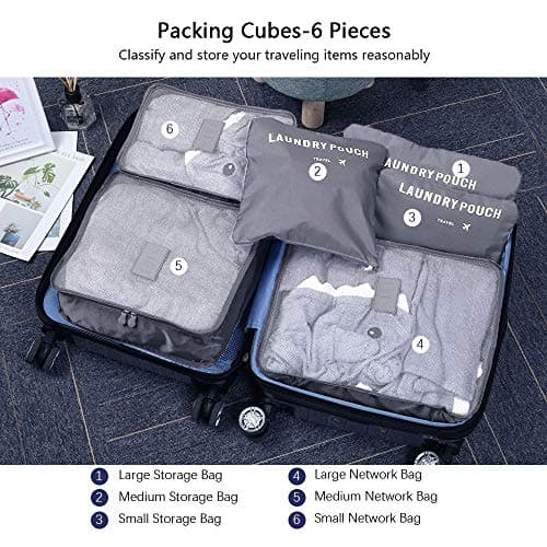 Vicloon Multifunction Packing Cubes - 8 PCS Organizer Packing Bags for Suitcase, Travel Essentials with Shoe Bag, Storage Accessories — view 3