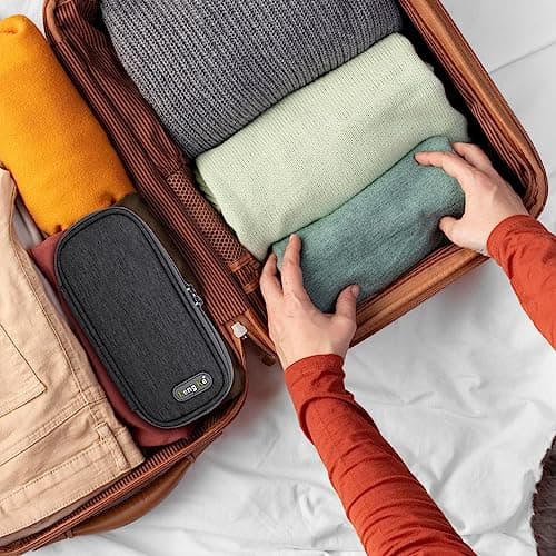 SUNMON Insulin Cooler Travel Case, Compact Medication Organiser Compatible with Wegovy, Mounjaro & GLP-1 Pens, 2 Reusable Ice Packs, Medicine Cool Bag (4-6H Cooling, Black) — view 6