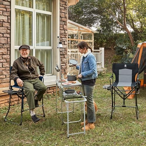 EVER ADVANCED 76CM Seat Height Tall Folding Camping Directors Chair — view 2