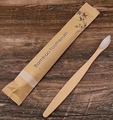 1000x Bamboo Toothbrush Individually Wrapped Bulk Toothbrushes Perfect for Airbnb, Hotels, Travel and More! Eco Friendly Bio Degradable (10) — view 4