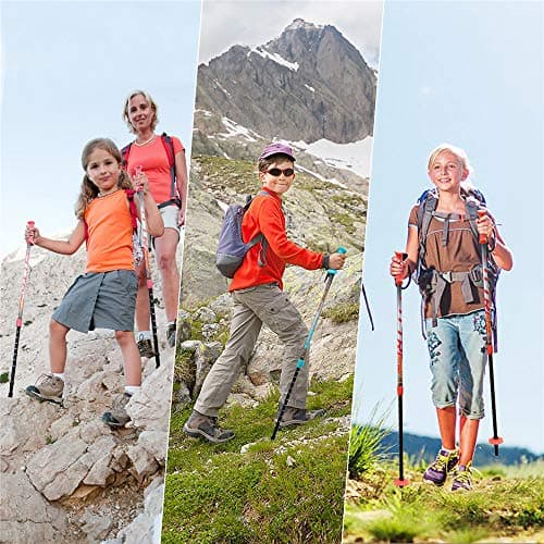FitTrek Kids Trekking Poles - Hiking Poles - Walking Poles Telescopic - Lightweight Trekking Stick with Walking Poles Rubber Tips and Pole Bag, 1 Pair — view 2