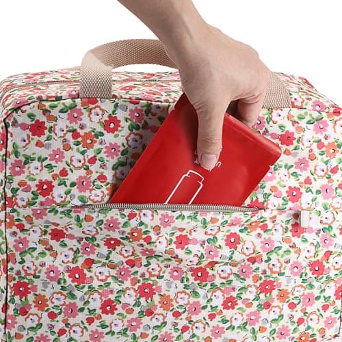 IGNPION Large Travel Toiletry Bag Full Size Travel Wash Bag with Front Pocket Women Large Portable Toiletries Cosmetic Storage Organiser for Swimming, Gym, Trip (Floral Yellow) — view 2