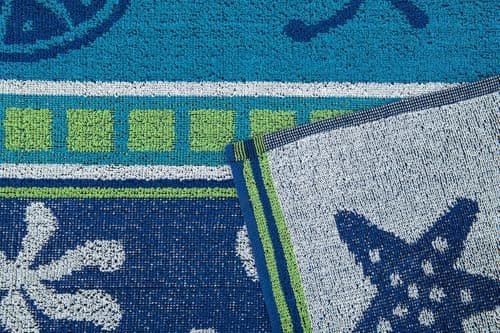 Adore Jacquard Cotton Rich Beach Towel 75 x 150cm - Starfish Blue — view 5
