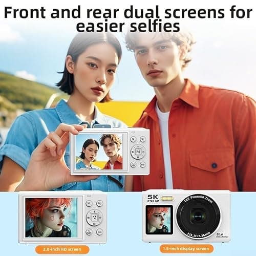 Dual Screen Vlogging Camera for 5k 80MP Selfie Dual Screen Vlogging(Pink) — view 4