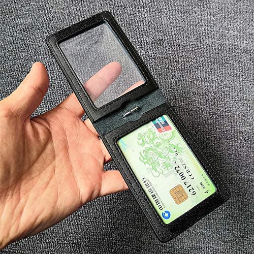 Hibate Genuine Leather Oyster Card Holder Bus Travel Pass Holders - Black — view 6