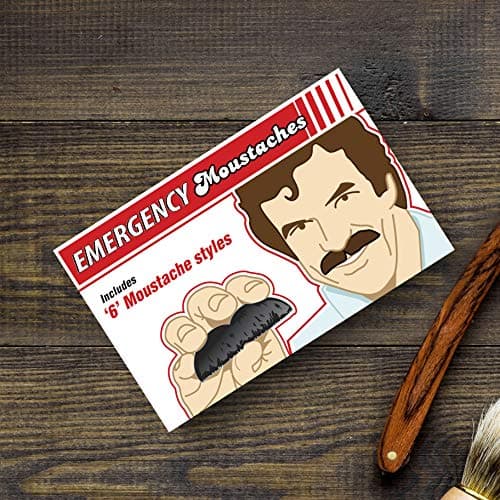 Gift Republic Emergency Moustaches, Black/Brown/Grey, One Size — view 4