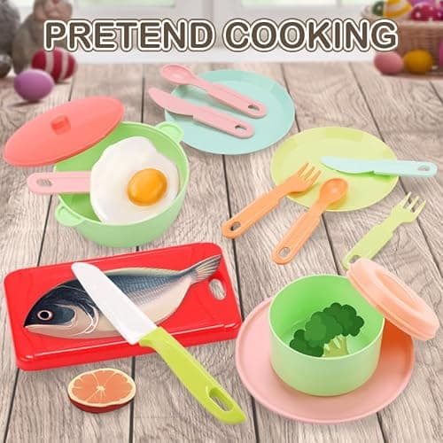 RUIDYA Play Kitchen Accessories, Pretend Play Kids Kitchen Toys for Boys Girls 3+ Year Old, Afternoon Tea Party Set for Toddlers, Christmas New Year Toy Gifts for Children — view 6