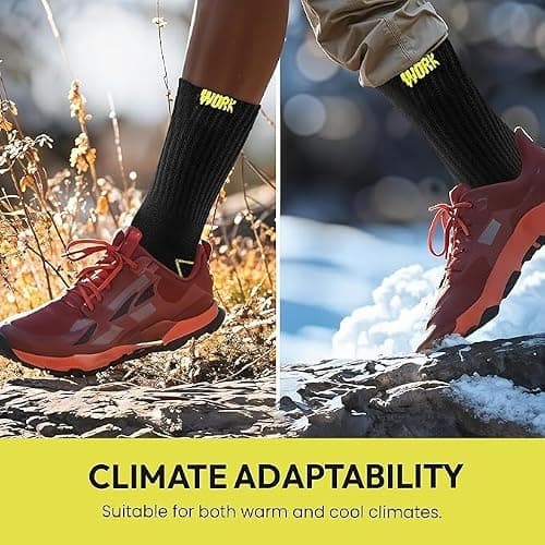 Bodygenix Men's Work Socks - Pack of 10 Breathable Heavy Duty Stretch Fit Reinforced Heel & Toe - Outdoor Multipack Performance Hiking Walking Athletic Boot Socks — view 2
