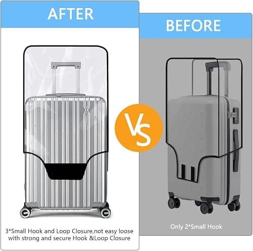 Flintronic Travel Luggage Clear PVC Cover, Luggage Cover Reusable, Suitcase Cover Washable, 30 Inch Suitcase Protective Cover, with Luggage Tag*1 — view 5