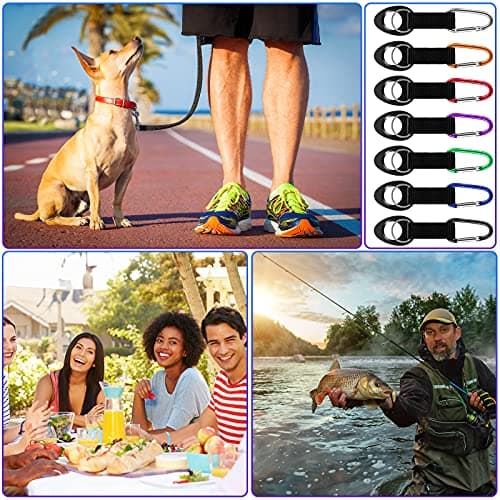 Mimorou 7 Pack Water Bottle Holder Clips, Silicone Bottle Ring Carrier with — view 6