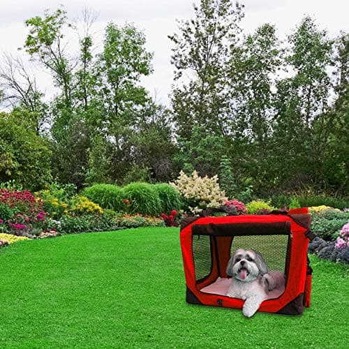 Petbarn Portable Soft Fabric Pet Carrier Folding Dog Cat Puppy Travel Transport Bag (Small, Red) — view 5