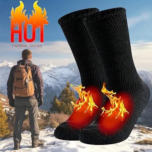ASD Accessories Men's Long Thermal Socks High 2.4 Extra Warmth Insulated Winter Socks Comfort In Size 6-11 UK (Pack of 1, Black) — view 3