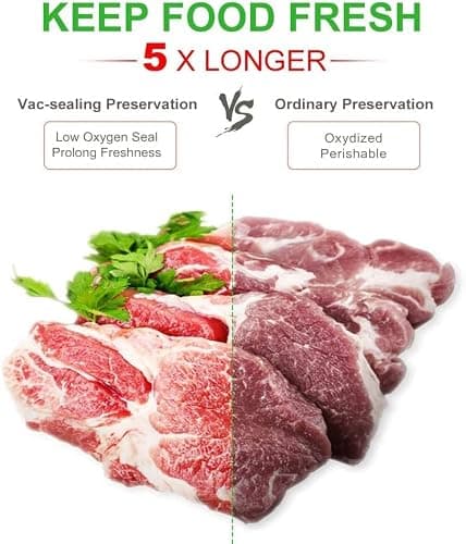 Vacuum Food Sealer Bags 20x30cm 100 Bags Commercial Grade Textured Food Vacuum Sealer Bag Thick Embossed Bags Upgrade Design Pre-Cut Bag BPA Free for Food Storage Sous Vide Cooking — view 3