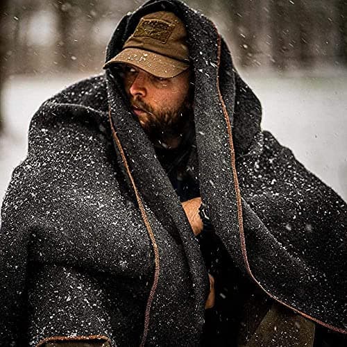 Arcturus Military Wool Blanket - 4.5 lbs, Warm, Heavy, Washable, Large 64" x 88" - Great for Camping, Outdoors, Survival & Emergency Kits (Military Gray) — view 6