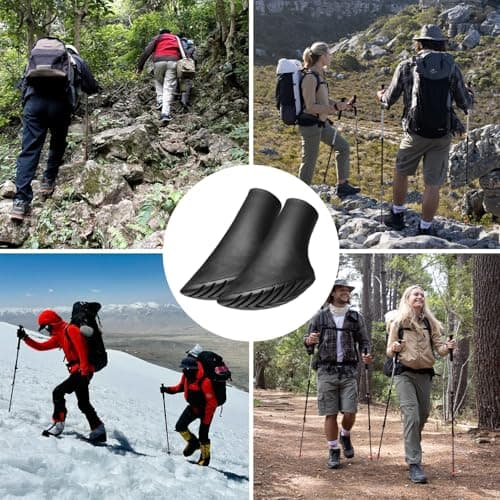 Xynovate 6 Pieces Nordic Walking Pads, Walking Pole Rubber Tips, Walking Stick Caps, Trekking Poles Spare Parts for Asphalt, Gravel, Mountains, Hiking — view 5
