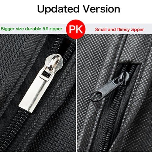 Syeeiex Dress Bag Garment Bag Suit Bags 60Inch Clothes Covers with Transparent Window Non-Woven Coat Bags for Wardrobe and Travel Dustproof, 4 Pack — view 4