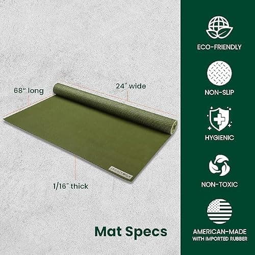 JadeYoga Voyager Yoga Mat - Lightweight & Portable Rubber Yoga Mat - Non-Slip Exercise Mat for Women & Men - Great for Yoga, Home Workout, Gym Fitness, Pilates, Stretching, and More (Jade Green) — view 4
