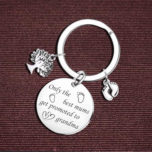 Nfyxcaz First Time Grandma Gifts New Grandma Gift Keychain Mother's Day Gift Grandmother Announcement Gift Keychain Grandma To Be Keyring — view 2