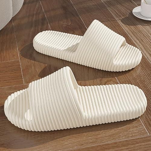 JIJIe Mens Bathroom Shower Slippers - Lightweight, EVA One-Piece, Anti-Slip - Perfect for Home, Bathroom, and More - Multiple Colors Available (Yellow EU38/39 UK5/5.5) — view 6