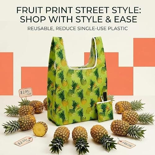 6 Pcs Foldable Shopping Bag Reusable Grocery Bag for Household Daily Using — view 2
