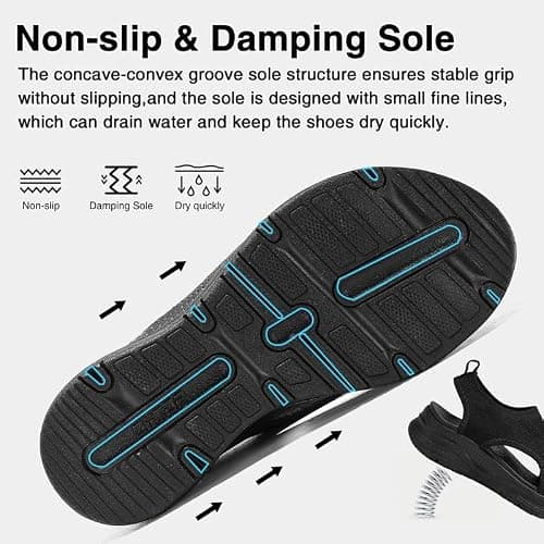 ziitop Sandals Womens Summer Washable Slingback Orthopedic Slide Sport Ladies Walking Sandals Womens With Arch Support Wedge Platform Walking Shoes Casual Thick Bottom Comfy Beach Shoes — view 5