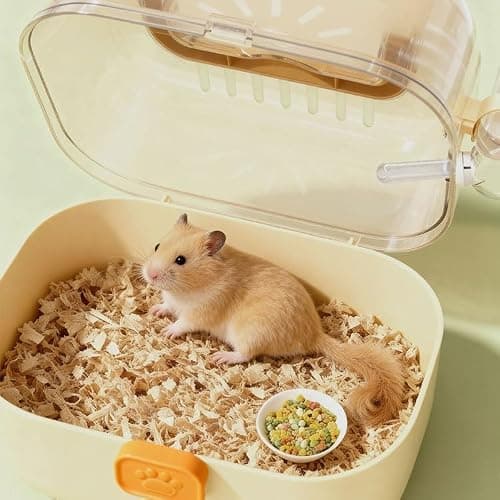 Hamster Carrier Cage with Water Bottle,Transparent PVC Travel Cage for Small Animals,Easy-Carry Escape-Proof Pet Carrier with Great Ventilation for Vet Visit for Golden & Dwarf Hamsters,Sugar Glider — view 6