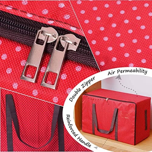 Rainberg 110L Large Storage Bag, Fabric Clothes Bag, Thick Large Size Under Bed Storage, duvet storage bag, Moisture proof. (Red) — view 3