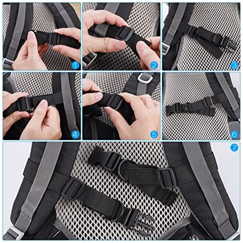 Zocipro 2Pcs Backpack Chest Strap, Adjustable Backpack Straps Belt with 4Pcs Quick Release Buckle and 10Pcs Zipper Pulls for Hiking, Running, Outdoor Activities — view 5