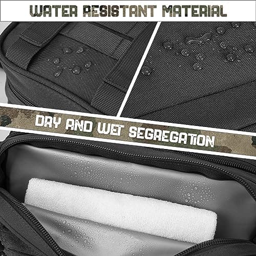QT&QY Tactical Toiletry Bag for Men Hygiene Bag EDC Military Tool Molle Pouches Small Dopp Kit Mens Shaving Kit Travel Shower Bags with UK Patch — view 3