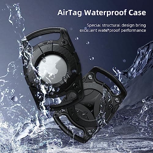 Compatible with Pet Airtag Dog Collar Holder Airtag Keyring, Anti-lost Shock Resistant Air Tag Holder, Waterproof Hard TPU Full Protection Air tag Case for Key,Backpack,Luggage,Cat,Dog Gps Tracker — view 2