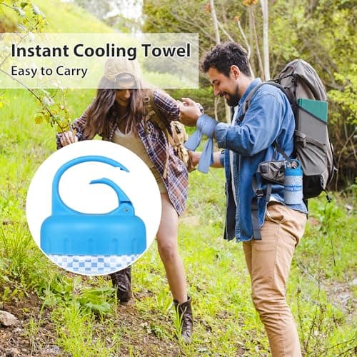 BOGI Cooling Towel, Cooling Towels for Neck(100x30 cm) Ice Towel Cooling Towel, Soft Breathable Sweat Towel for men & women,Stay Cool for Yoga, Sport, Gym, Workout, Camping & More Activities | Blue — view 6