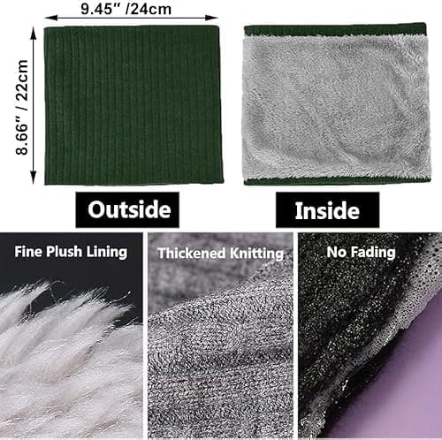 ehsbuy Fleece Neck Warmer Thermal Snoods Unisex Thick Winter Cold Weather Knitted Circle Scarf for Cycling Motocycle Sports — view 5