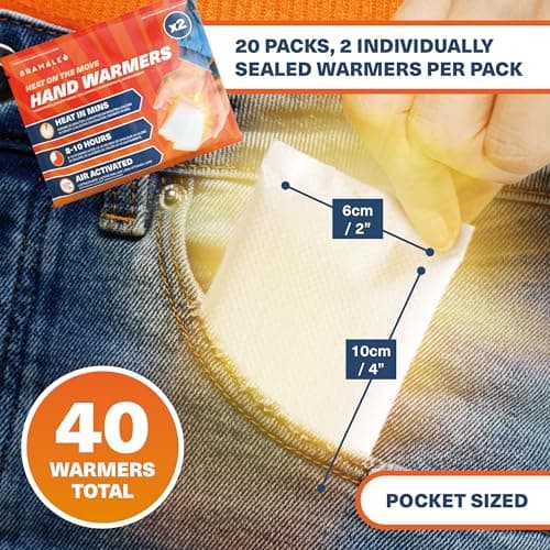 Bramble - Hand Warmers (20 Pairs, 40 Total) - Air Activated Pocket Warmers for Outdoor Activities - Warm in Minutes & Odour-Free - Up to 10 Hours of Heat — view 5