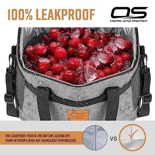 Insulated Portable Food Cooler Bag, Large Capacity, Waterproof, Lightweight, for Camping, BBQ, Travel, and Outdoor Activities (Grey, 15L) — view 6