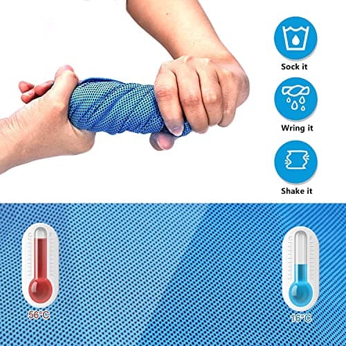SZELAM Cooling Towel(40"x12") Microfiber Towel Yoga Towel for Men or Women Ice Cold Towels for Yoga Gym Travel Camping Golf Football & Outdoor Sports 6 Packs (6Pcs Mixed Color) — view 2