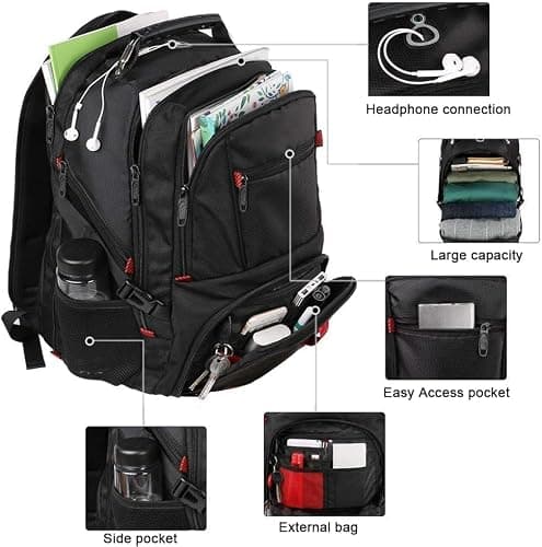 MATEIN 17.3 Inch Large Travel Laptop Backpack, 50L Large Capacity Backpack — view 3