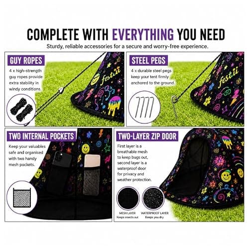 GLOW UP BUNDLE OFFER. 2 PERSON POP UP FESTIVAL TENT AND FESTII FINDER LED REMOTE CONTROL CAMPING LIGHT. — view 6