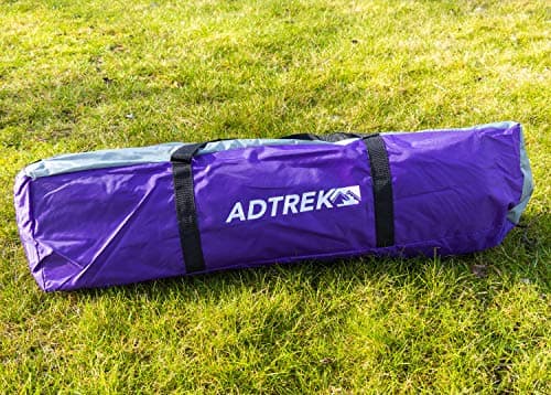 Adtrek Double Skin Dome 4 Man Berth Camping Festival Family Tent (Purple/Grey) — view 5