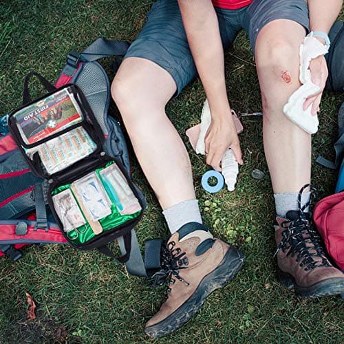 200 Pieces First Aid Kit with Hospital Grade Medical Supplies - Includes Emergency Blanket, Bandage, Scissors - Great for Home, Outdoors, Office, Car, Travel, Camping, Hiking, Boating (Green) — view 5
