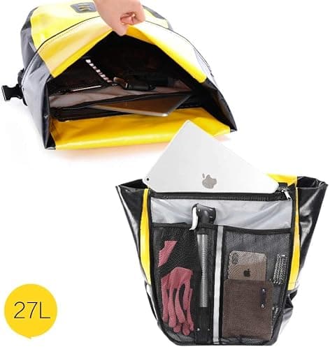 Rhinowalk Bike Pannier Bag Waterproof 25L Postman Saddle Bag Laptop Pannier Rack Bicycle Bag Professional Cycling Accessories-Yellow — view 3
