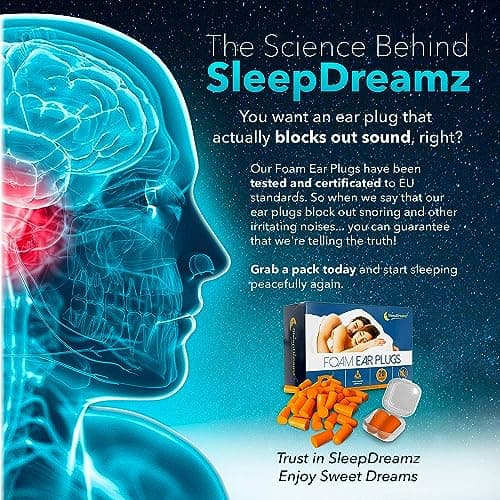 Premium Ear Plugs for Sleeping - 20 Pairs, Orange - Noise-Cancelling Earplugs for Peaceful & Uninterrupted Sleep - Soft & Comfortable Foam Ear Plugs for Work, Concerts & Travel by SleepDreamz — view 6
