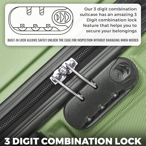 55x35x20 Cabin Suitcase Carry on Suitcase Hard Shell Hand Luggage Cabin Bag Case Approved For Ryanair EasyJet 2 Small Fits 8kg 10kg 35 Litre Capacity + 3 Digit Lock + Telescopic Handle Cabin Luggage — view 6