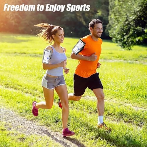 Running Phone Holder with Earphone Bag, Running Armband Phone Holder with Adjustable Strap Car Key Pocket for Women Men — view 5