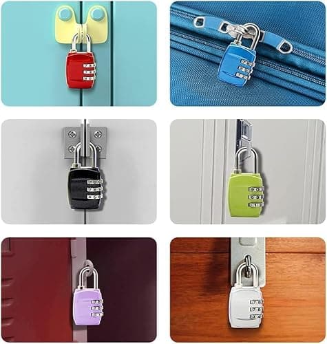 Stylish Rustproof 2pcs 3-Digit Combination Padlock for Suitcases (Black and White) — view 6