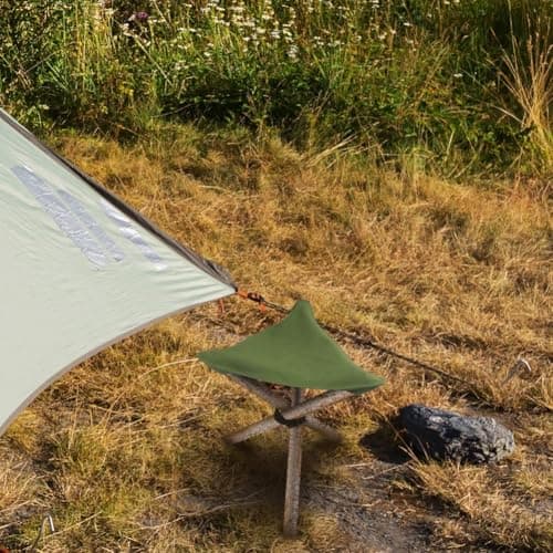 SiSinkal Portable Folding for Camping Stool Cloth 38cm Waterproof Canvas Tripod Seat Replacement for Outdoor Fishing Hiking Backpacking Travel Gardening Mountaineering Use(Black) — view 5