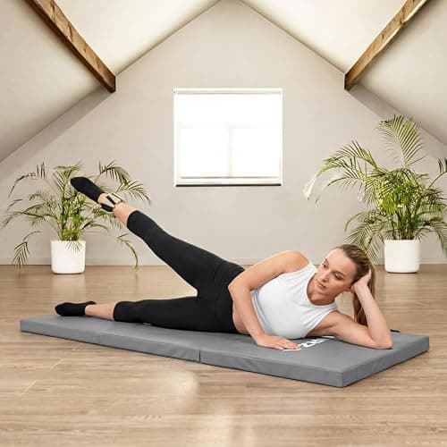 FORZA Tri-Folding Yoga Mat – PU Leather Folding Exercise Mat with Carry Handles – 6ft x 2ft Workout Mat for Yoga, Pilates & Stretching (FORZA Tri-Folding Yoga Mat) — view 5