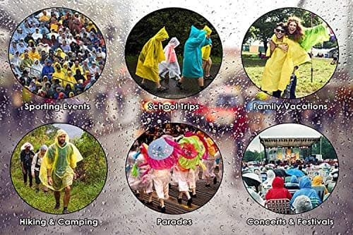 Cosowe Rain Poncho Raincoats for Adults, 2 Pack Reusable Rain Jacket Rainwear with Hoods and Sleeves, Waterproof for Emergency, Outdoors, Camping, Disney — view 6